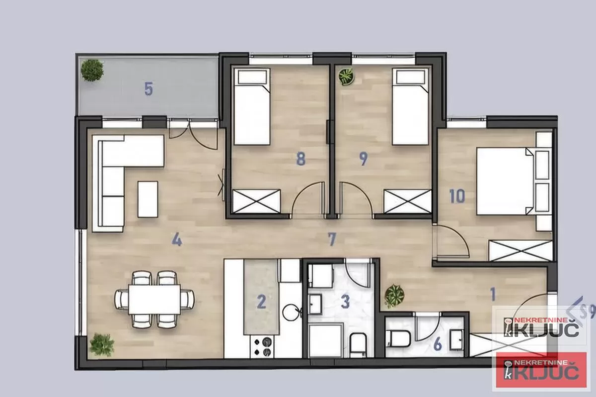 SOMBORSKI BULEVAR, 77m2, Četvorosoban sa pdv, Nov useljiv sa PDV 11