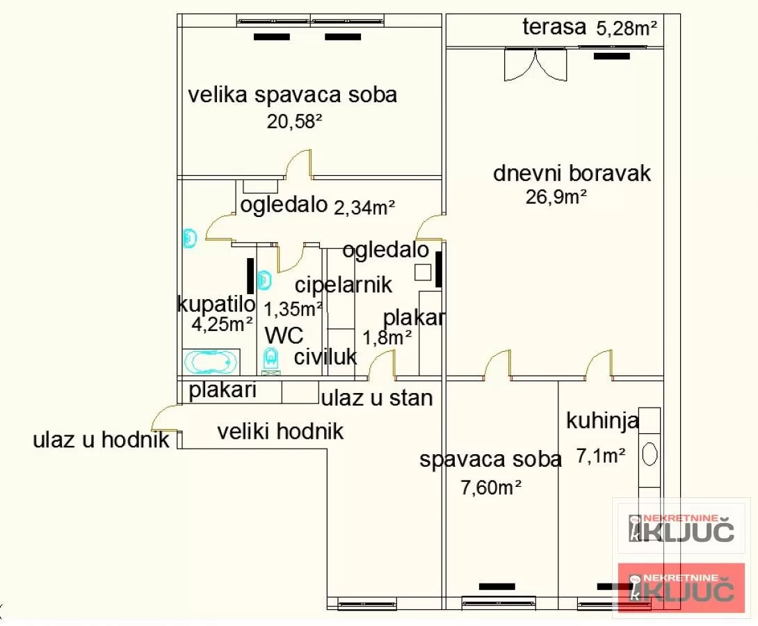 KOD RIBLJE PIJACE, 77m2, Dvoiposoban kod Riblje pijace 12