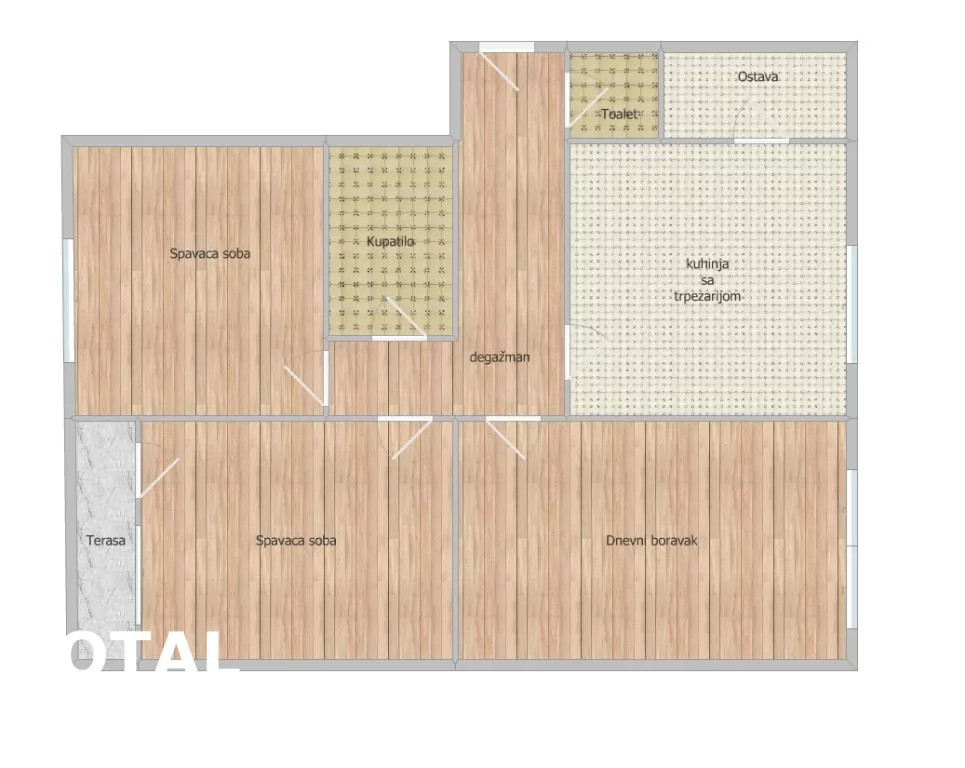 Stan,NOVI SAD,ZELEZNICKA STANICA,kv: 61.00, € 145000, ID: 1101697 21