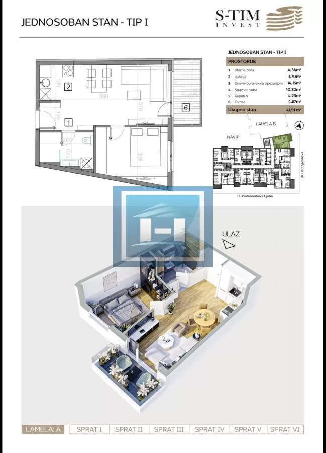 Stanovi u izgradnji Jednosoban Tip 1 2