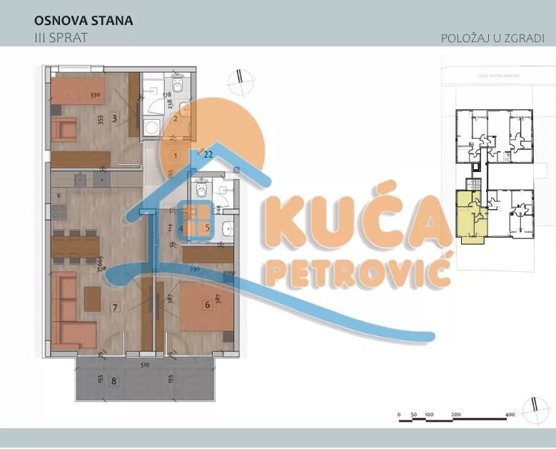Trosoban stan, 68 m2, Čair, Filipa Višnjića ID: p-014719 2