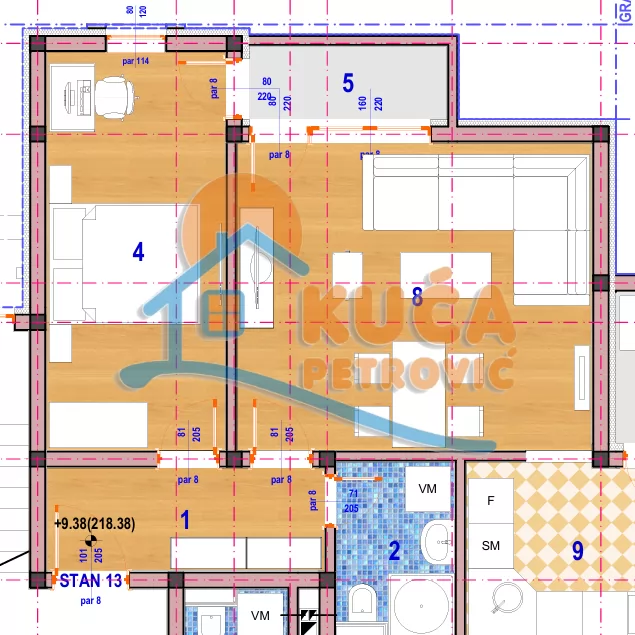 Dvosoban stan, 51.09 m2, Donja Vrežina, Crnogorska ID: p-015426 4