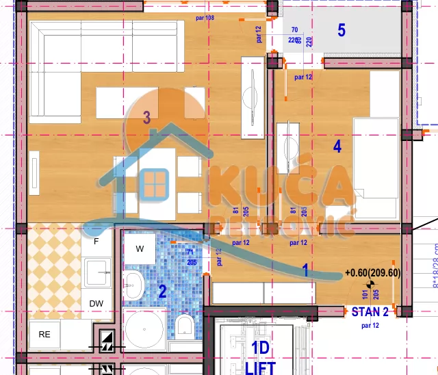 Jednosoban stan, 42.37 m2, Donja Vrežina, Crnogorska ID: p-015425 4