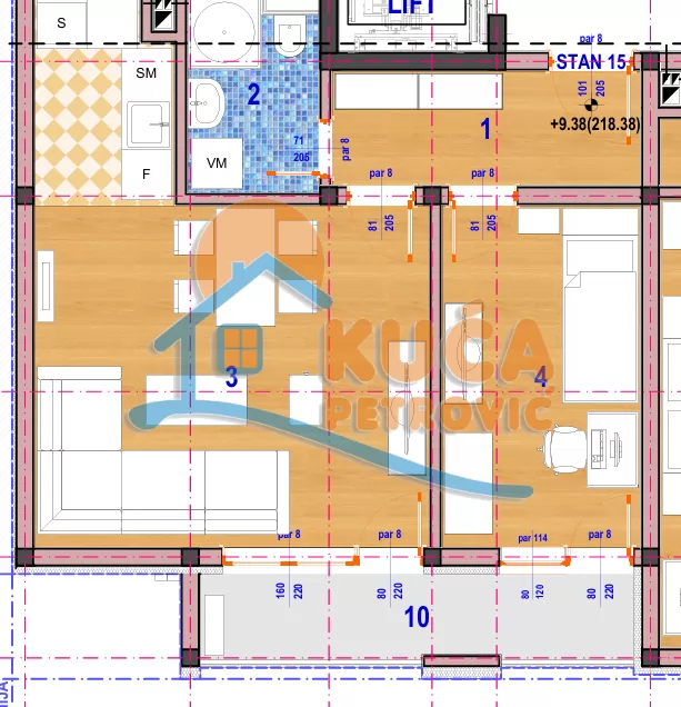 Jednosoban stan, 46.27 m2, Donja Vrežina, Crnogorska ID: p-015428 4