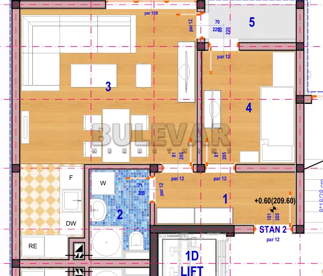 Jednosoban stan, 42.37 m2, Donja Vrežina, Crnogorska ID: p-015425 4