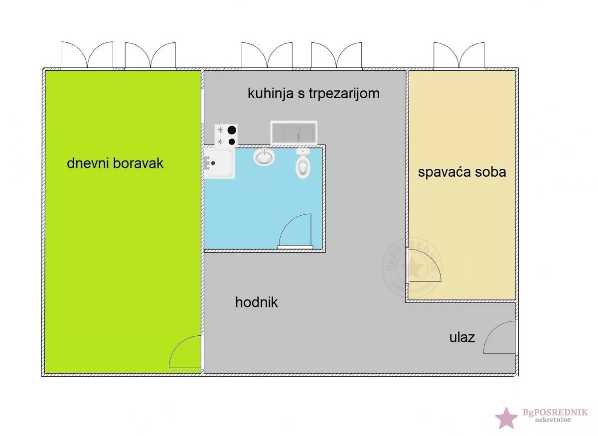 Zvezdara, Konjarnik, Deset avijatičara, 52m2 2