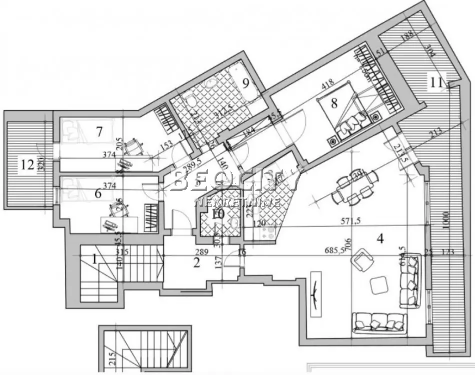 četvorosoban stan, 120 m2, Grbavica ID: 126979 1