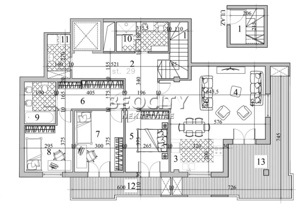 četvorosoban stan, 130 m2, Grbavica ID: 126978 1