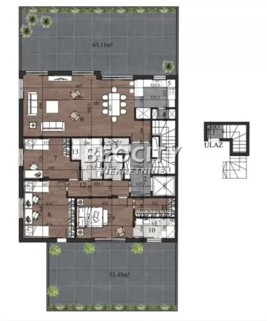 četvorosoban stan, 253 m2, Liman 4 ID: 126977 1