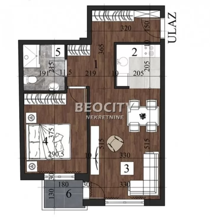 Dvosoban stan, 47 m2, Grbavica ID: 126984 1