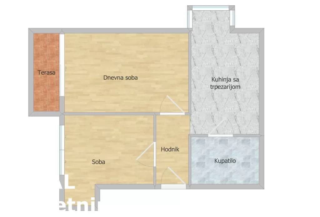 Stan,NOVI SAD,DETELINARA,kv: 51.00, € 129000, ID: 1101990 19