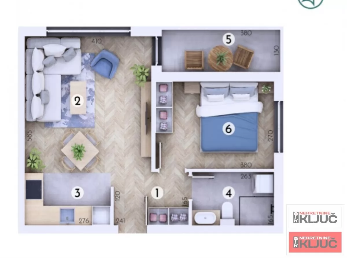 ADICE, 44m2, Dvosoban sa pdv 1