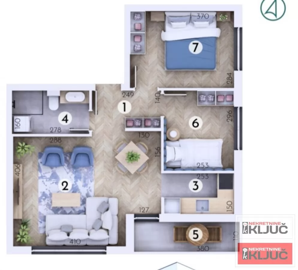 ADICE, 54m2, Dvoiposoban sa pdv 1