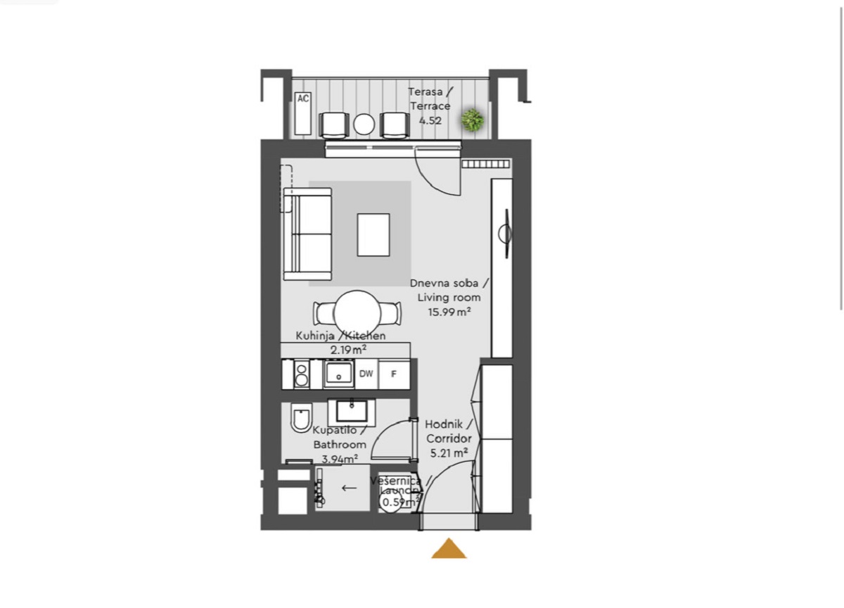 Na prodaju studio apartman  BW Nika  32m2  garažno 4