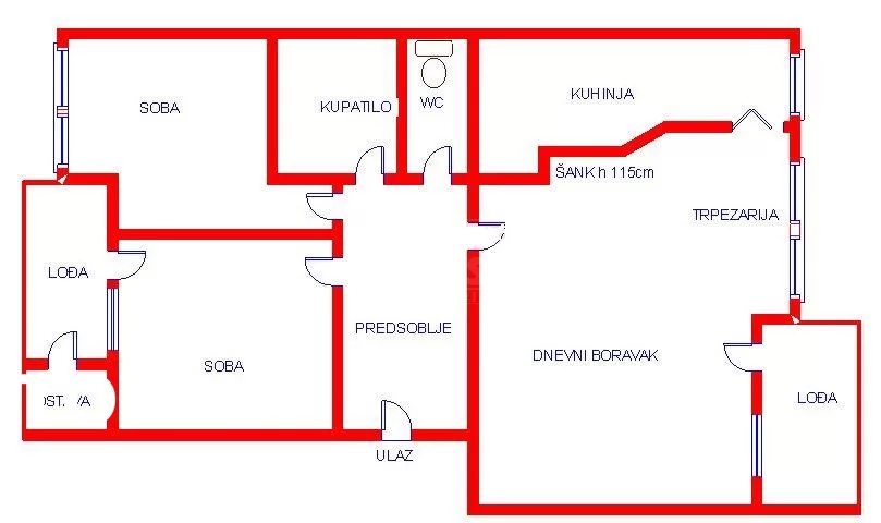 Stan,NOVI SAD,BULEVAR,kv: 79.00, € 200000, ID: 1102015 11