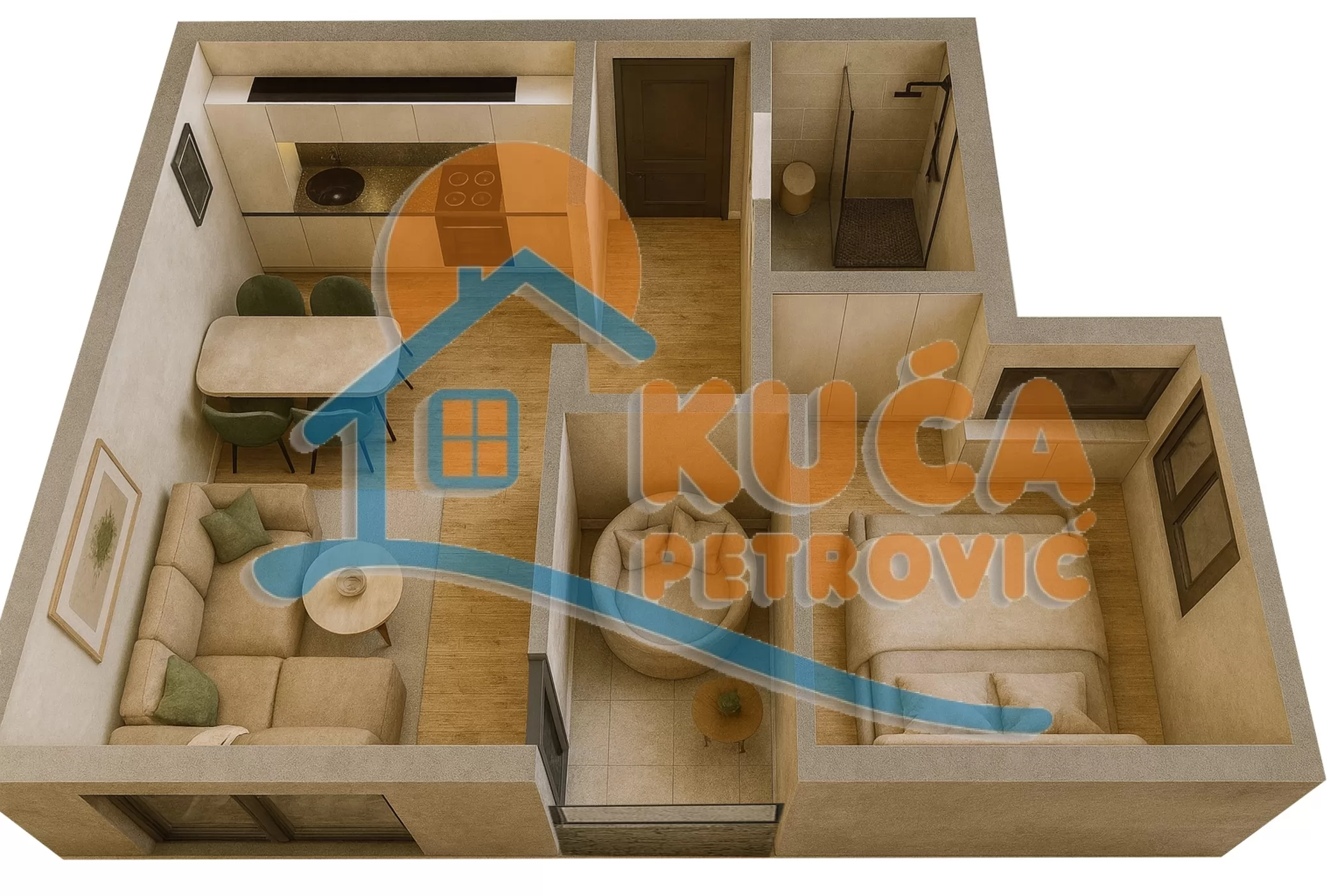 Jednosoban stan, 47.11 m2, Ćalije, Borivoja Stevanovića ID: p-015525 5