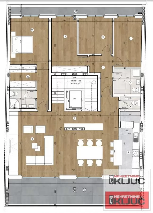 SOMBORSKI BULEVAR, Petosoban, 172m2+ 200m2 krovna Terasa 11