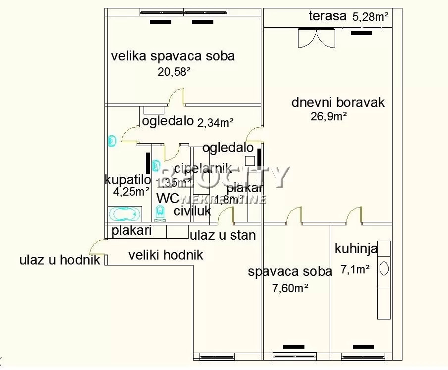Dvosoban stan, 77 m2, Podbara, Stevana Milovanova ID: 126306 10