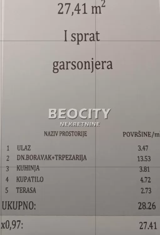 Jednosoban stan, 27 m2, Telep ID: 126518 2