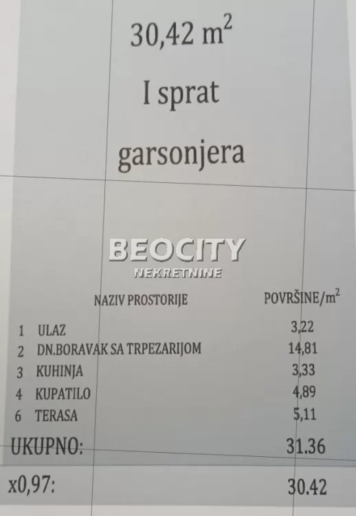 Jednosoban stan, 30 m2, Telep ID: 126516 2