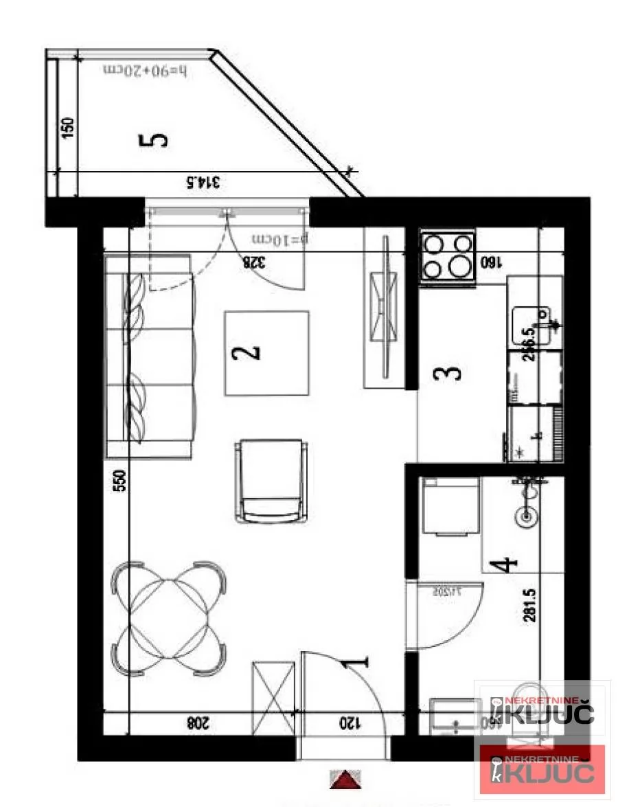 KLISA, 30m2, Jednosoban sa pdv 1