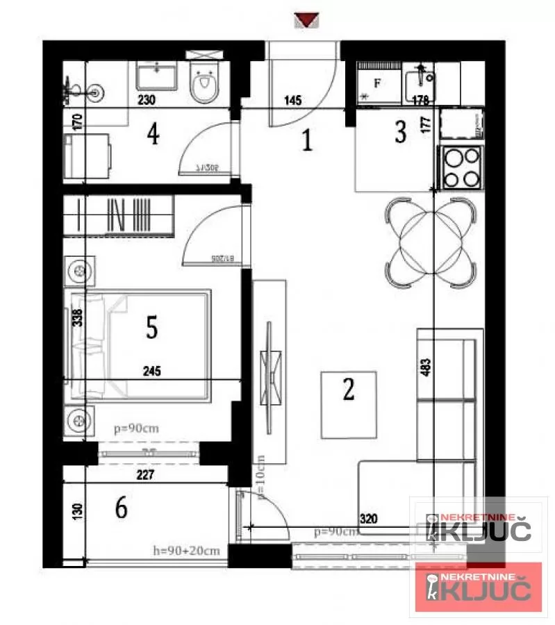 KLISA, 35m2, Jednoiposoban sa pdv 1