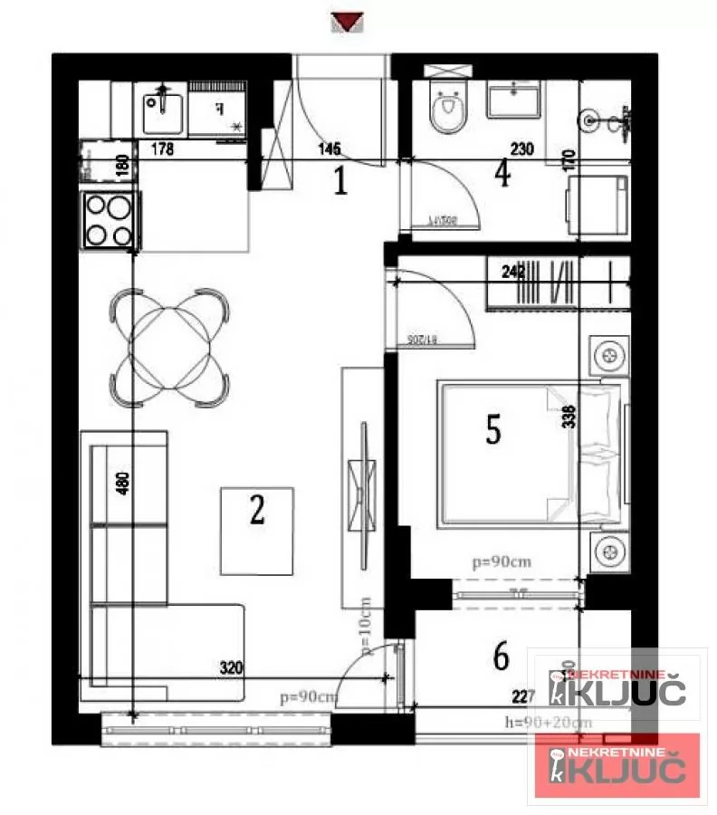 KLISA, 35m2, Jednoiposoban sa pdv 2