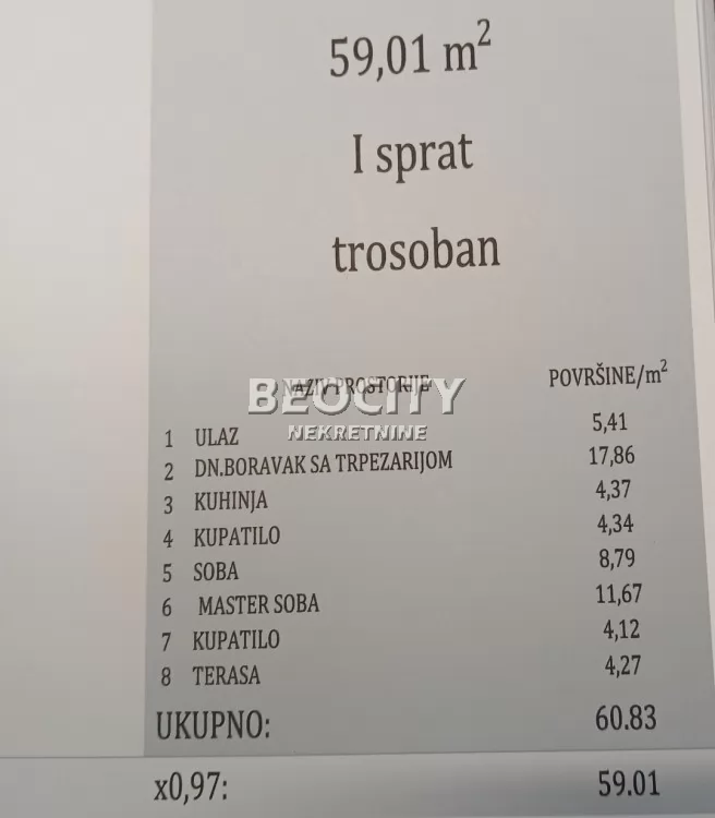 Trosoban stan, 59 m2, Telep ID: 126512 2