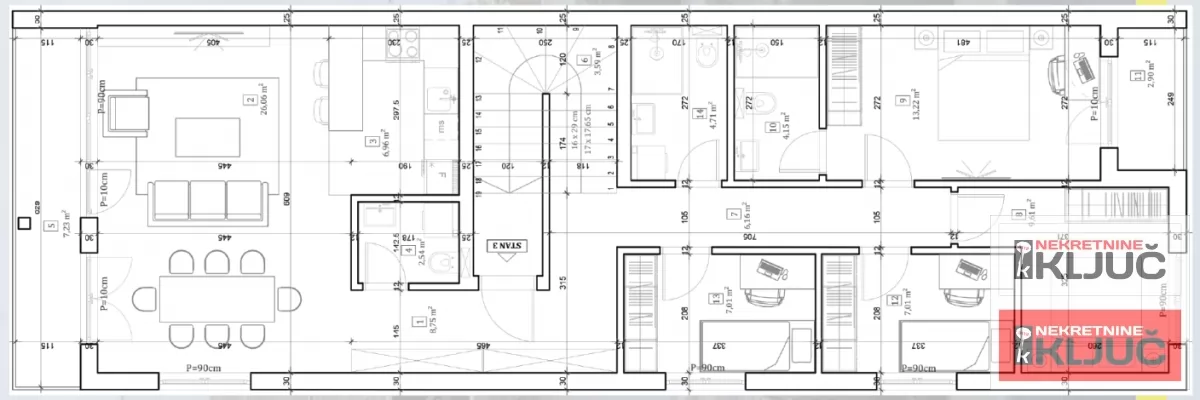 VETERNIČKA RAMPA, 107m2+krovna terasa, Petosoban sa pdv, Kredit 1
