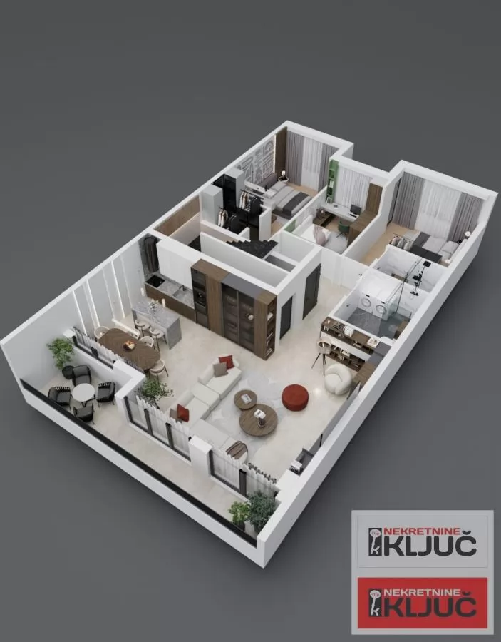 KOD LIPOV GAJA, 118m2, Četvorosoban sa krovnom terasom, Pdv, Kredit 1