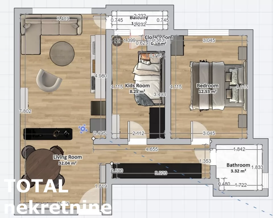 Stan,NOVI SAD,ZELEZNICKA STANICA,kv: 59.00, € 145000, ID: 1102055 25