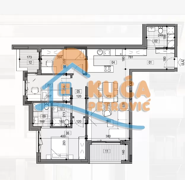 četvorosoban stan, 92.09 m2, Palilula, Božidarčeva ID: p-015510 4
