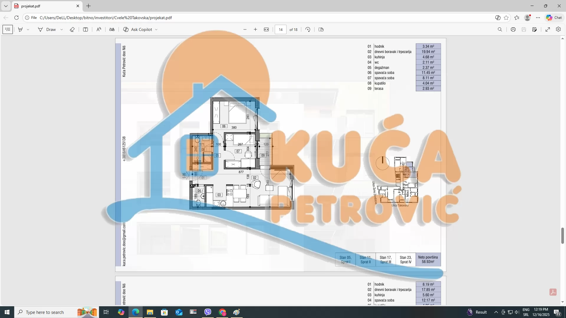 Dvosoban stan, 58.92 m2, Palilula, Božidarčeva ID: p-015514 8