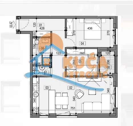 Dvosoban stan, 63.83 m2, Palilula, Božidarčeva ID: p-015512 3