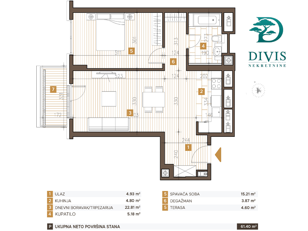 Kompleks LUX 51  odličan 2 0 stan sa garažom  59m2 2