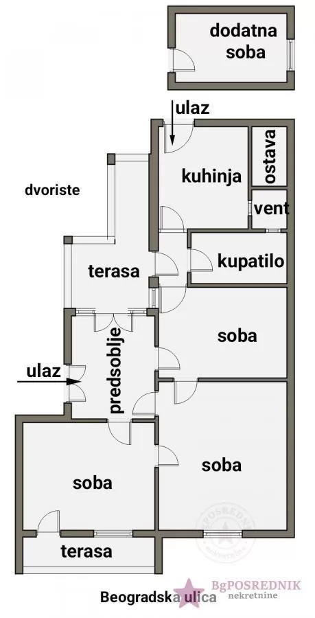 Vračar, Krunski venac, Beogradska, 110m2 2