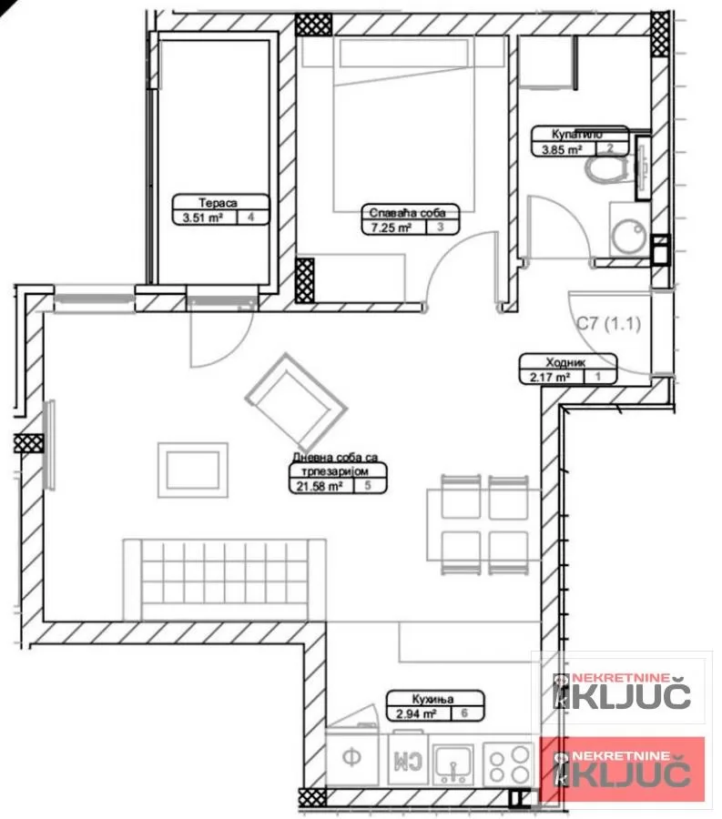 TELEP, 40m2, Dvosoban sa pdv, Izgradnja 1