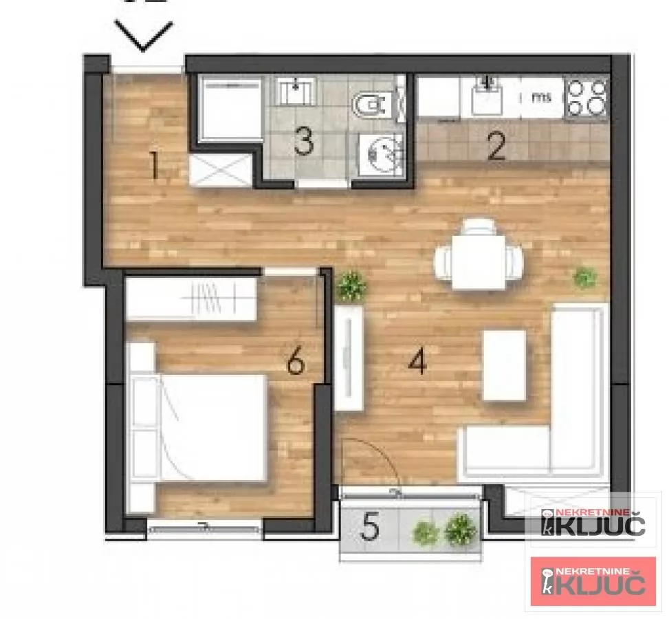 TELEP, 40m2, Dvosoban sa pdv, Renomiran Investitor 1