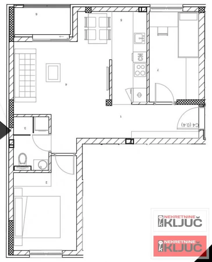TELEP, 54m2, Dvoiposoban sa pdv, Izgradnja 1