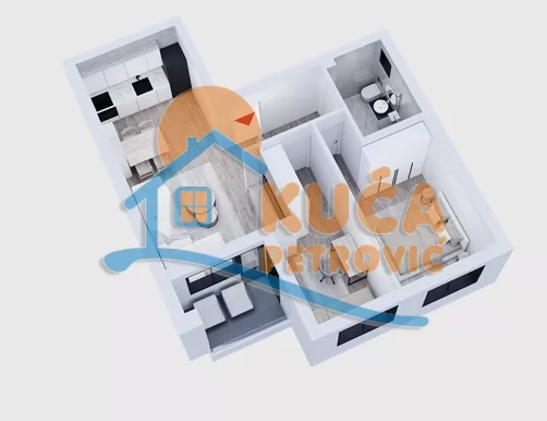 Dvosoban stan, 56.5 m2, Ćalije, Borivoja Stevanovića ID: p-015674 2