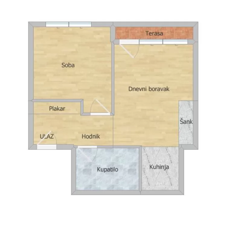 Stan,NOVI SAD,PODBARA,kv: 36.00, € 126000, ID: 1102039 12