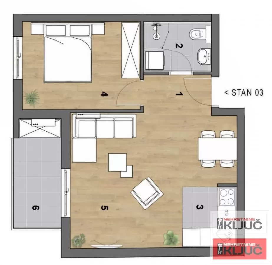 SOMBORSKI BULEVAR, 48m2, Dvosoban sa pdv 1