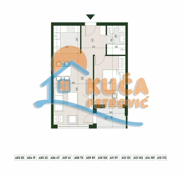 Dvosoban stan, 50.25 m2, Palilula, Palilulska ID: p-015786 1
