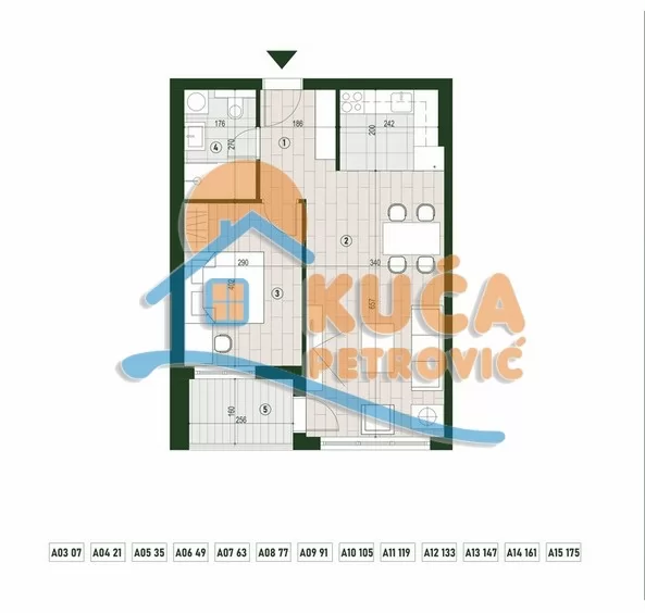 Dvosoban stan, 50.97 m2, Palilula, Palilulska ID: p-015787 2