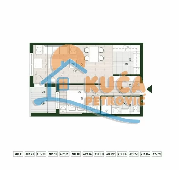 Dvosoban stan, 53.99 m2, Palilula, Palilulska ID: p-015789 2