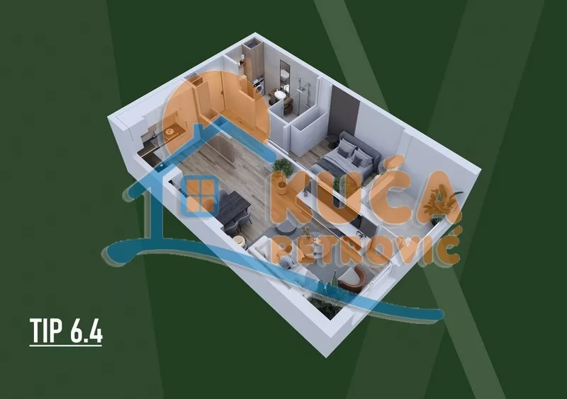 Dvosoban stan, 53.99 m2, Palilula, Palilulska ID: p-015789 5