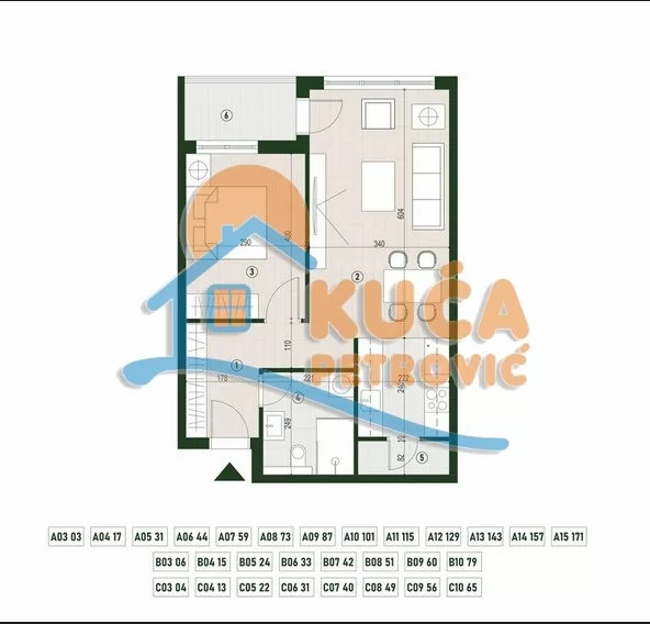 Dvosoban stan, 53.92 m2, Palilula, Palilulska ID: p-015763 6