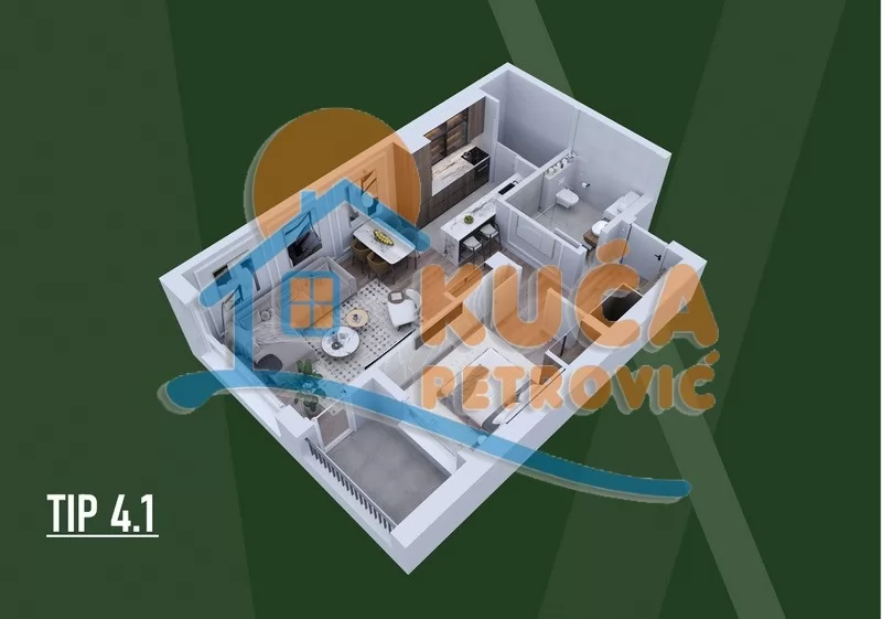 Dvosoban stan, 53.92 m2, Palilula, Palilulska ID: p-015763 8