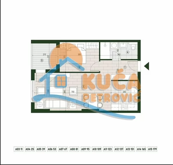 Dvosoban stan, 55.01 m2, Palilula, Palilulska ID: p-015794 2