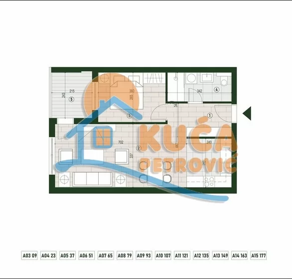 Dvosoban stan, 55.29 m2, Palilula, Palilulska ID: p-015791 2